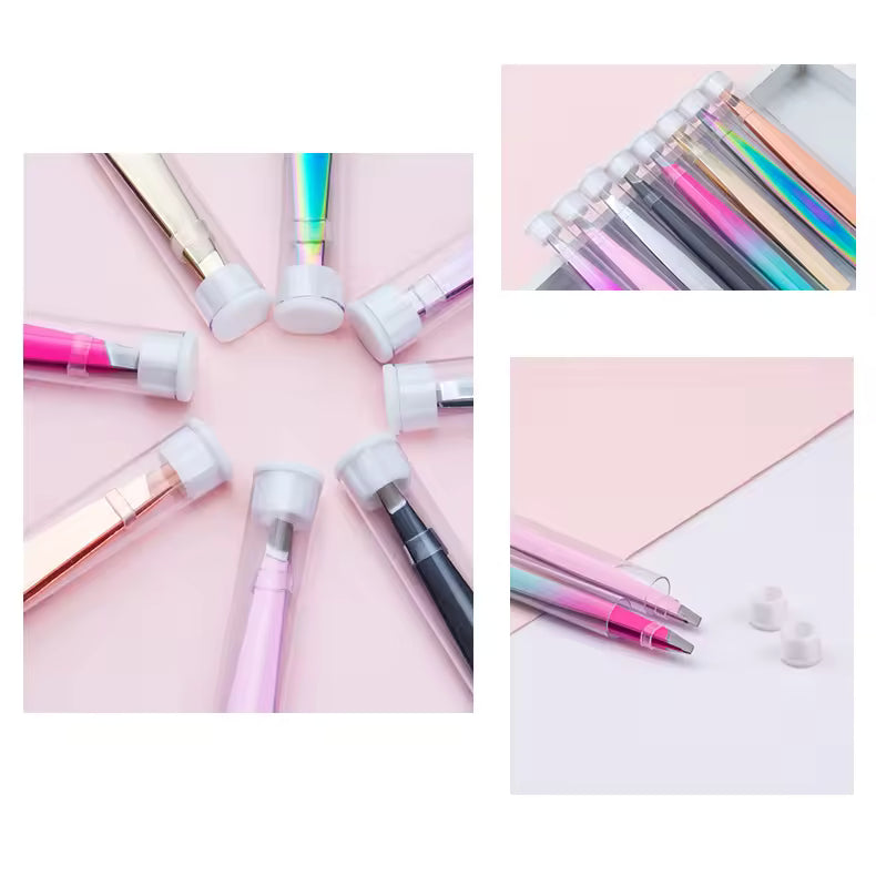 Professional Slanted Eyebrow Tweezers | Rose Gold Stainless Steel | Little Cotton