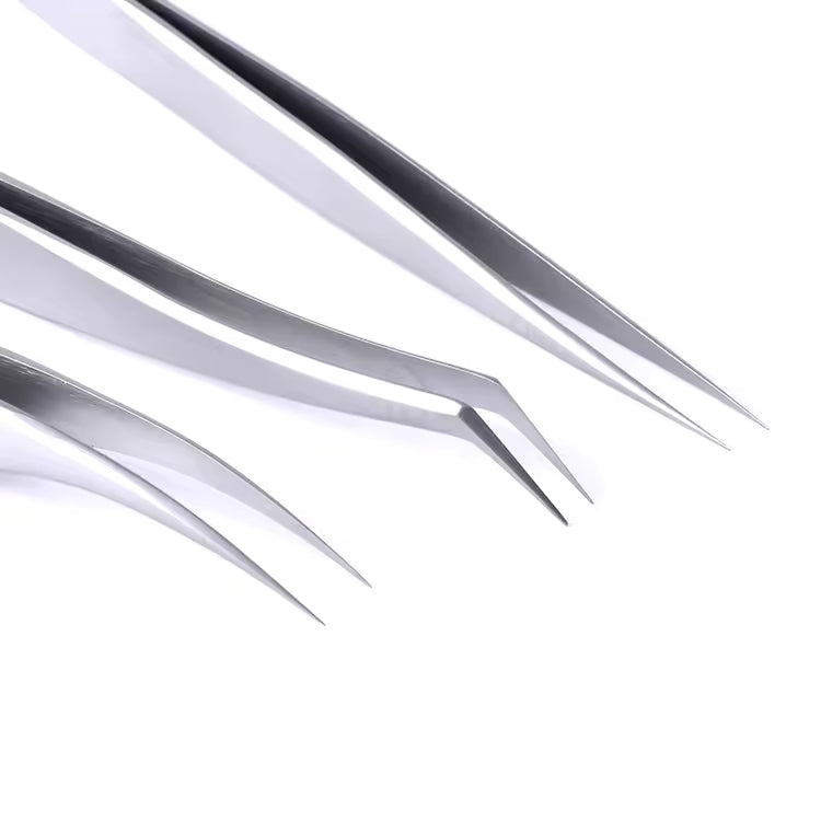 OEM Stainless Steel Pointed Lash Tweezers | Volume Extensions | Little Cotton