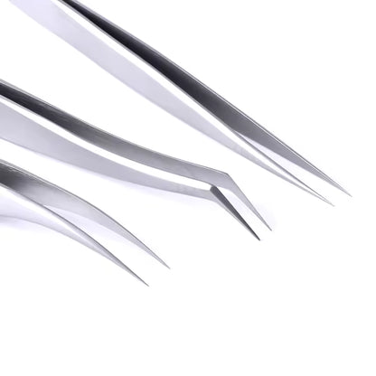 OEM Stainless Steel Pointed Lash Tweezers | Volume Extensions | Little Cotton