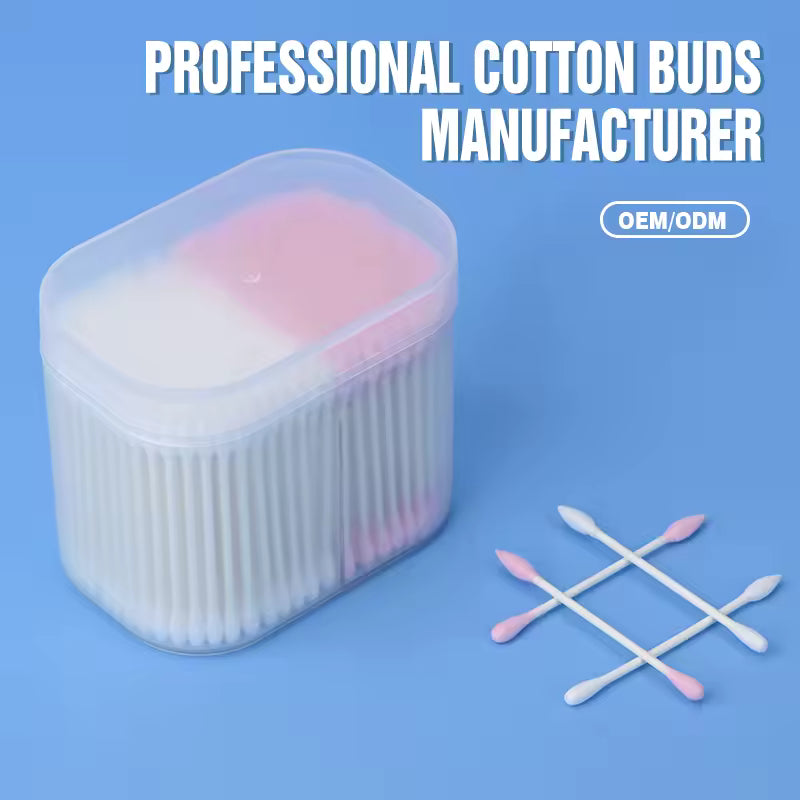 OEM 300P Mixed Pink & White Makeup Cotton Buds | Little Cotton