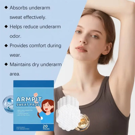 OEM Botanical Underarm Sweat Pads | 20pcs Odor Reducing | Little Cotton Little Cotton