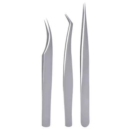 OEM Stainless Steel Pointed Lash Tweezers | Volume Extensions | Little Cotton