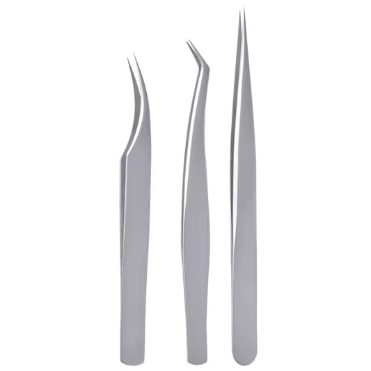 OEM Stainless Steel Pointed Lash Tweezers | Volume Extensions | Little Cotton