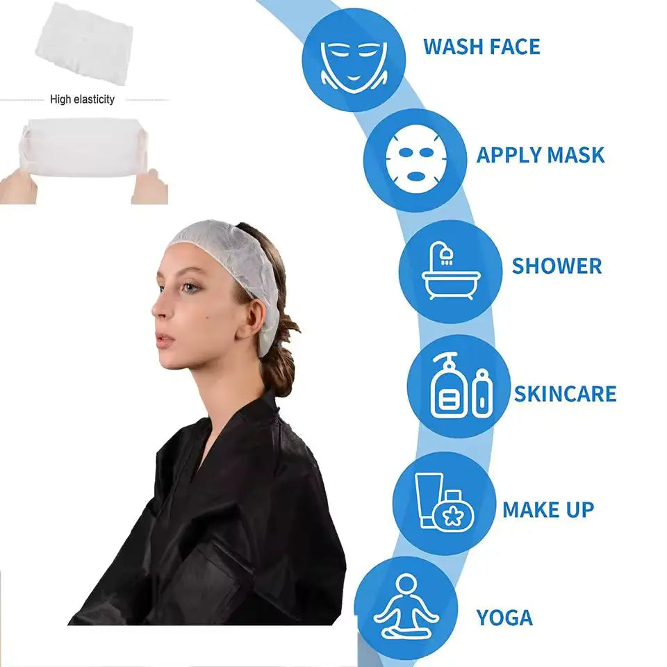OEM 2/3/4 Elastic Disposable Spa Headbands | Little Cotton Little Cotton
