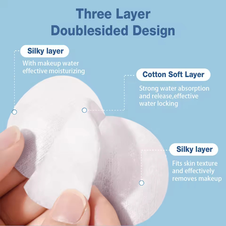 OEM 150gsm 3-Layer Facial Cotton Pads Wholesale | Little Cotton