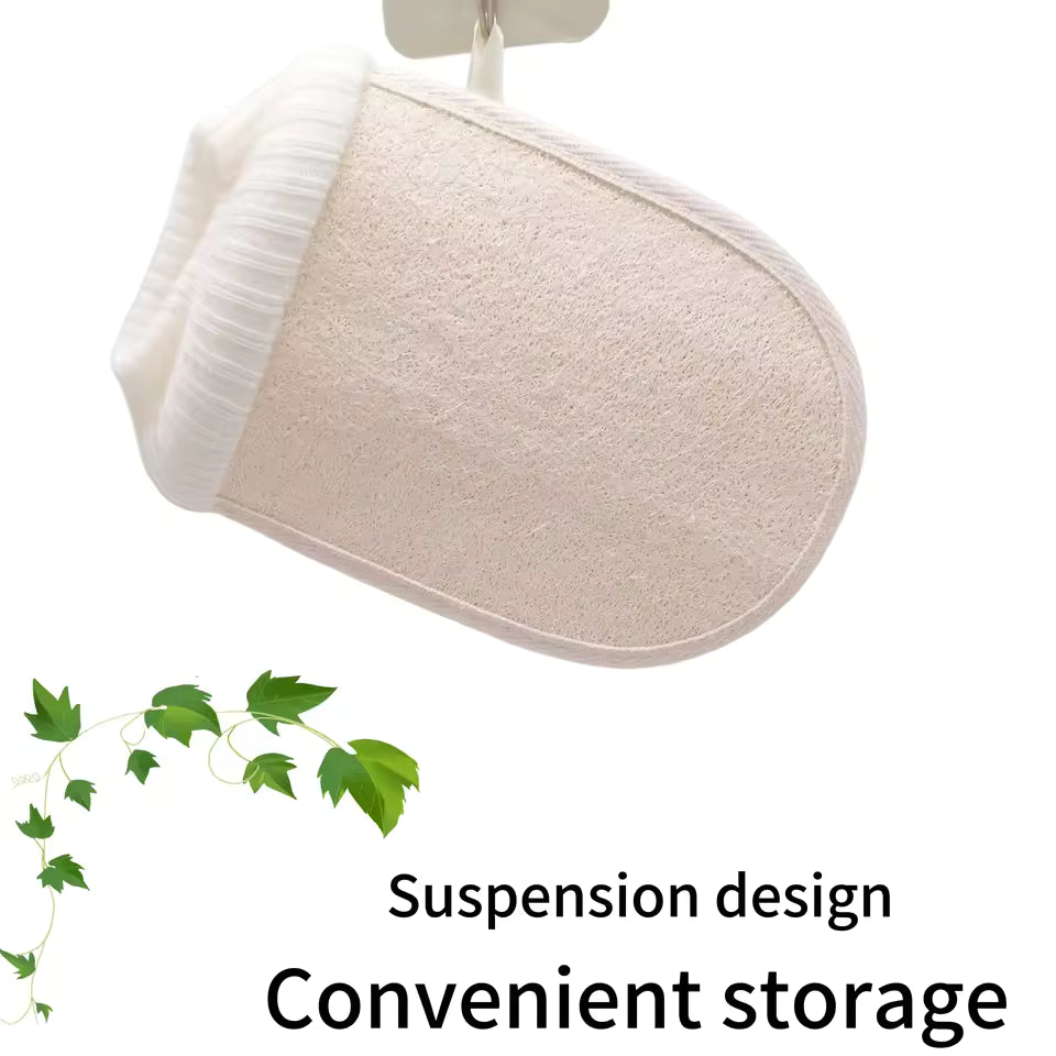 OEM Natural Loofah Exfoliating Bath Mitt | Body Scrubber Pad | Little Cotton