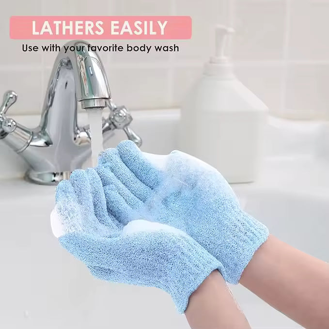 OEM Double-Sided Exfoliating Bath Gloves | Little Cotton