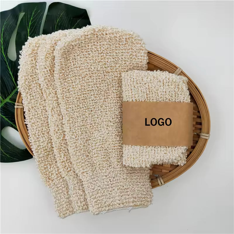 OEM Natural Jute Exfoliating Bath Gloves | Eco-Friendly Body Scrubber | Little Cotton - Little Cotton | Disposable Cotton Products Manufacturer & Wholesale