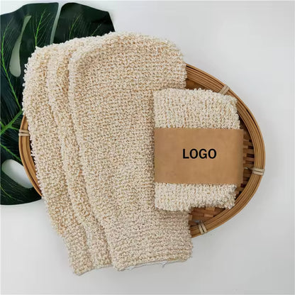 OEM Natural Jute Exfoliating Bath Gloves | Eco-Friendly Body Scrubber | Little Cotton