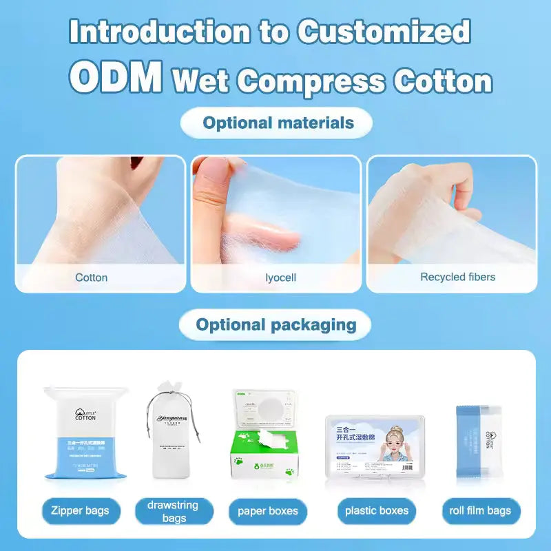 OEM Stretchable Wet Compress Cotton Pads | Little Cotton Little Cotton