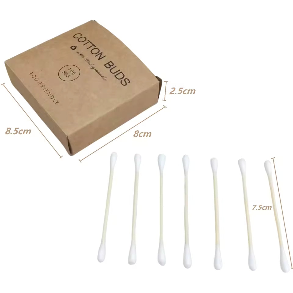 OEM 100 Pcs Bamboo Cotton Swabs | Plastic-Free Little Cotton Buds