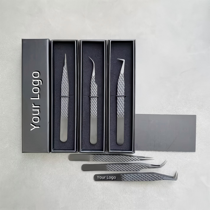 OEM Fiber Tip Mega Volume Lash Tweezers | 45 90 Degree L-Shape | Little Cotton - Little Cotton | Disposable Cotton Products Manufacturer & Wholesale