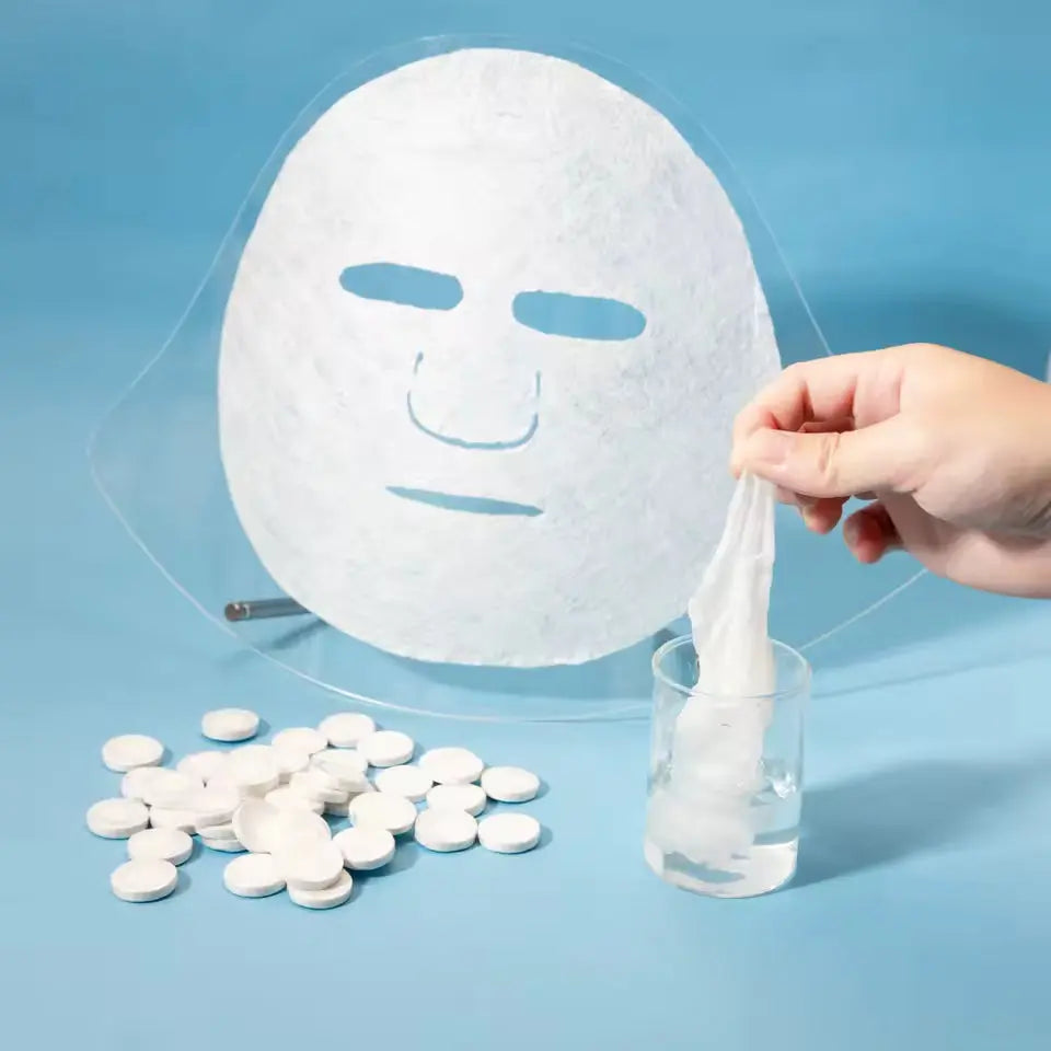 OEM Compressed Facial Mask Sheets | 35gsm OEKO-TEX Certified | Little Cotton Little Cotton | Disposable Cotton Products Manufacturer & Wholesale