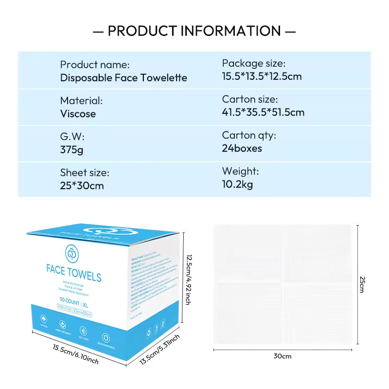 OEM 80GSM Biodegradable Spa Face Towelettes | Little Cotton