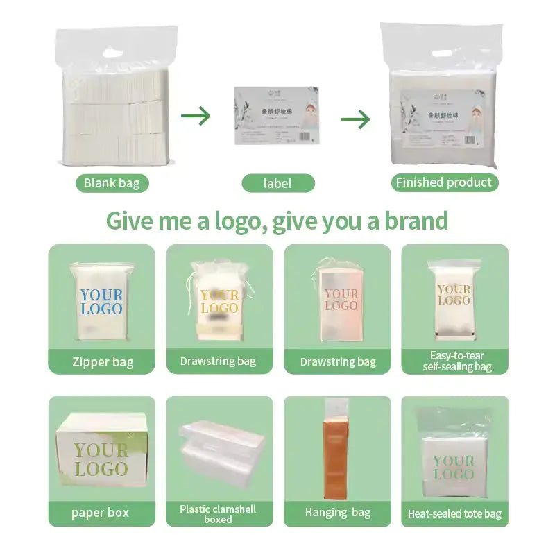 OEM 130gsm 3-Layer Square Cotton Pads (200pcs Bag) | Little Cotton Little Cotton