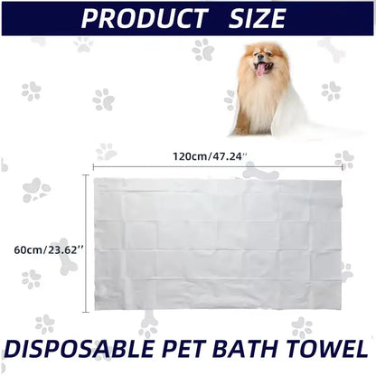 OEM 60x120cm Disposable Pet Bath Towels | 70g Heavy Duty | Little Cotton Little Cotton
