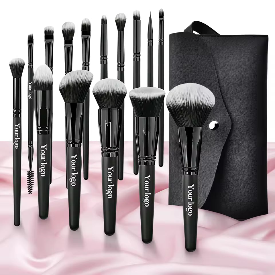 OEM 15pcs Professional Makeup Brush Set | Vegan Synthetic | Little Cotton - Little Cotton | Disposable Cotton Products Manufacturer & Wholesale