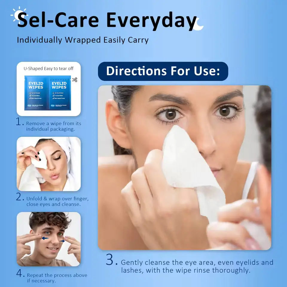 OEM Tea Tree Oil Eyelid & Lash Wipes | Little Cotton Little Cotton
