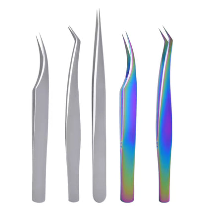 OEM Stainless Steel Pointed Lash Tweezers | Volume Extensions | Little Cotton