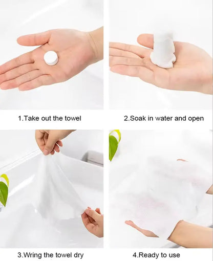 OEM 100% Natural Silk & Cotton Compressed Face Towels | Little Cotton Little Cotton