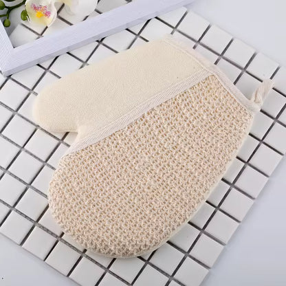 Wholesale Eco-Friendly Cotton Linen Exfoliating Bath Mitt | 2-in-1 Scrubber | Little Cotton