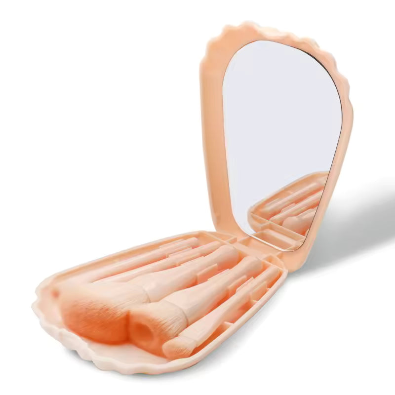OEM 5pcs Travel Makeup Brush Set with Mirror Box | Little Cotton