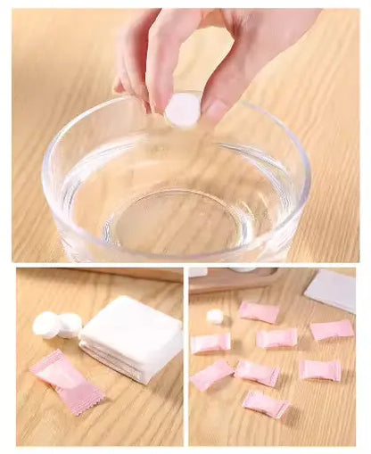 OEM 100PCS Mini Pink & White Compressed Towels | Little Cotton Little Cotton
