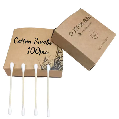 OEM 100 Pcs Bamboo Cotton Swabs | Plastic-Free Little Cotton Buds