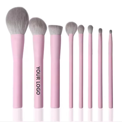 Wholesale 8pcs Professional Makeup Brush Set | Wood Handle | Little Cotton