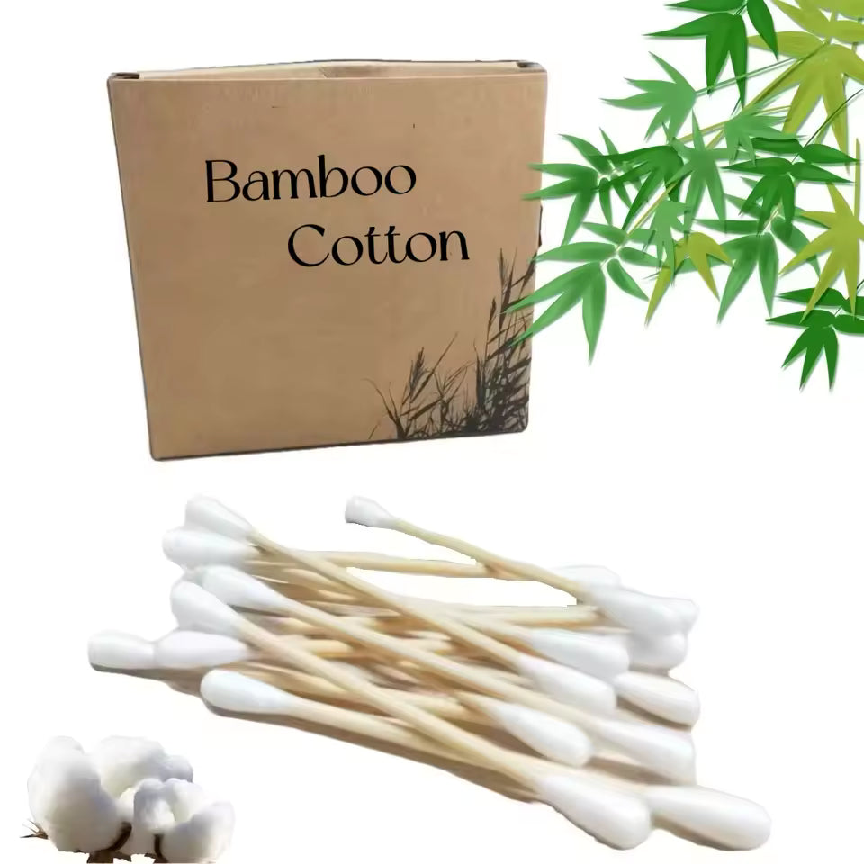 OEM 100 Pcs Bamboo Cotton Swabs | Plastic-Free Little Cotton Buds