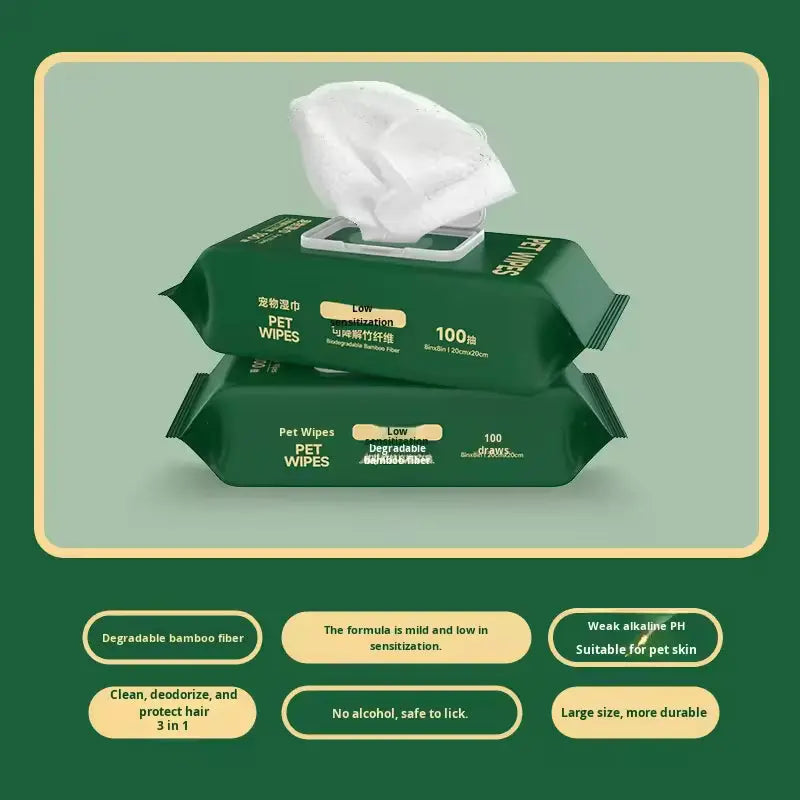 OEM 20x20cm Eco-Friendly Pet Wipes | Cat Tear Stain & Dog Ear Cleaner Little Cotton