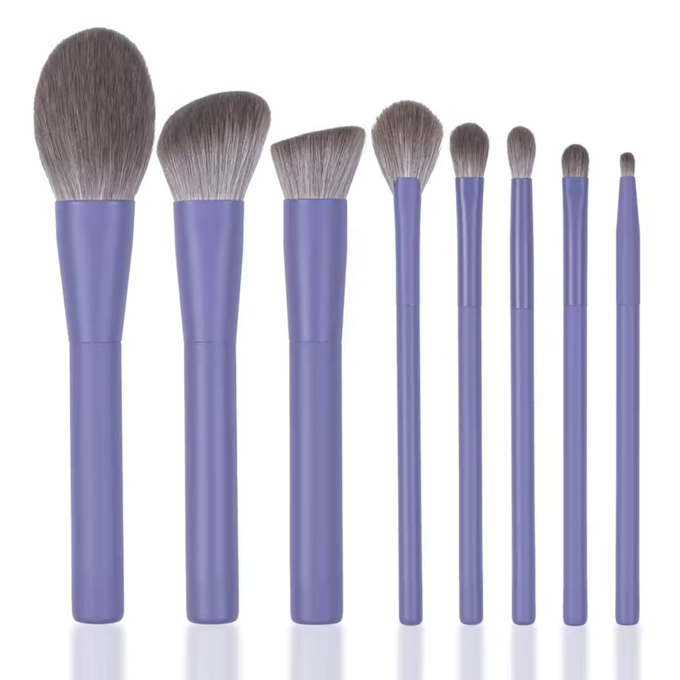Wholesale 8pcs Professional Makeup Brush Set | Wood Handle | Little Cotton