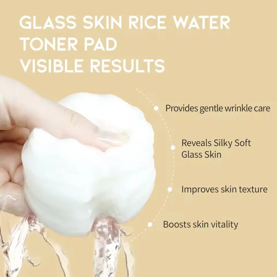 OEM 70 Pads Rice Water & Glutathione Toner Pads | Glass Skin | Little Cotton Little Cotton