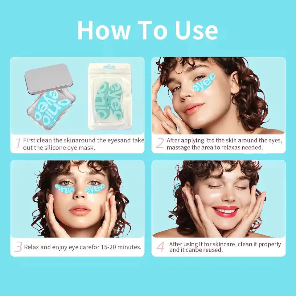 OEM Green Reusable Silicone Undereye Patches with Case | Little Cotton Little Cotton