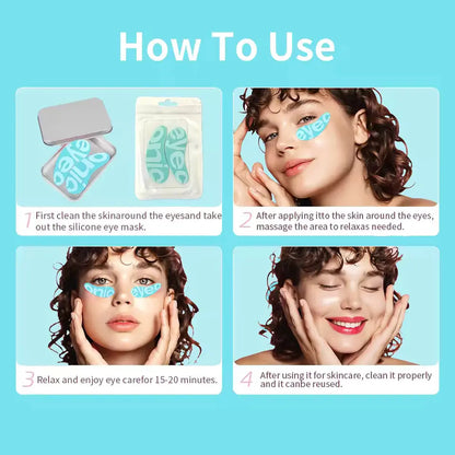 OEM Green Reusable Silicone Undereye Patches with Case | Little Cotton Little Cotton