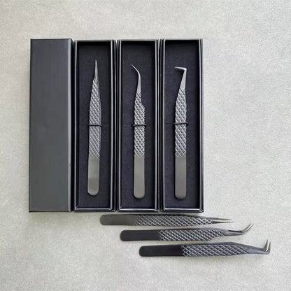 OEM Fiber Tip Mega Volume Lash Tweezers | 45 90 Degree L-Shape | Little Cotton