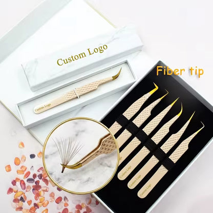 OEM Fiber Tip Volume Lash Tweezers | Zero-Slip Precision | Little Cotton