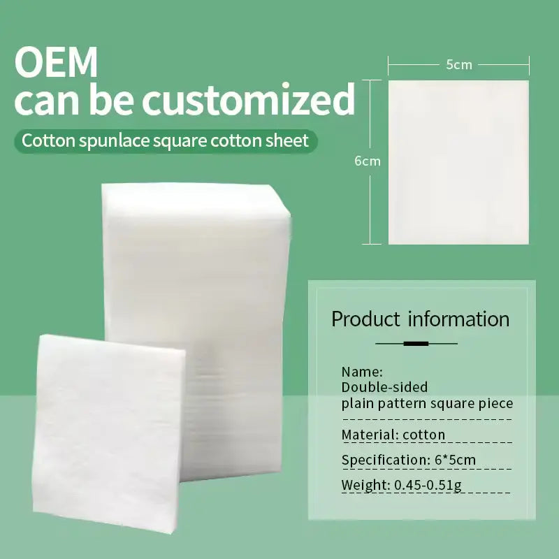 OEM 180pcs Organic 3-Layer Square Cotton Pads | Little Cotton Little Cotton
