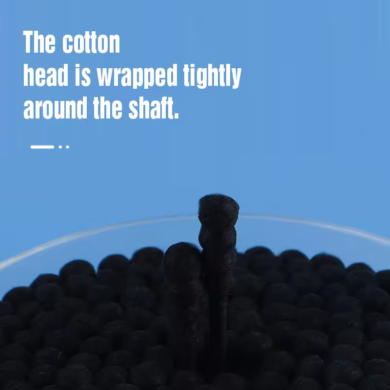 OEM 200pcs Black Paper Stick Cotton Buds | Little Cotton