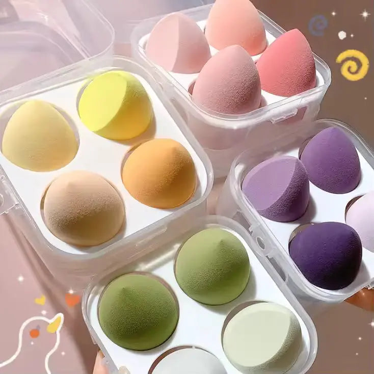 OEM 4Pcs Latex-Free Makeup Sponge Set | Teardrop Blender | Little Cotton Little Cotton | Disposable Cotton Products Manufacturer & Wholesale