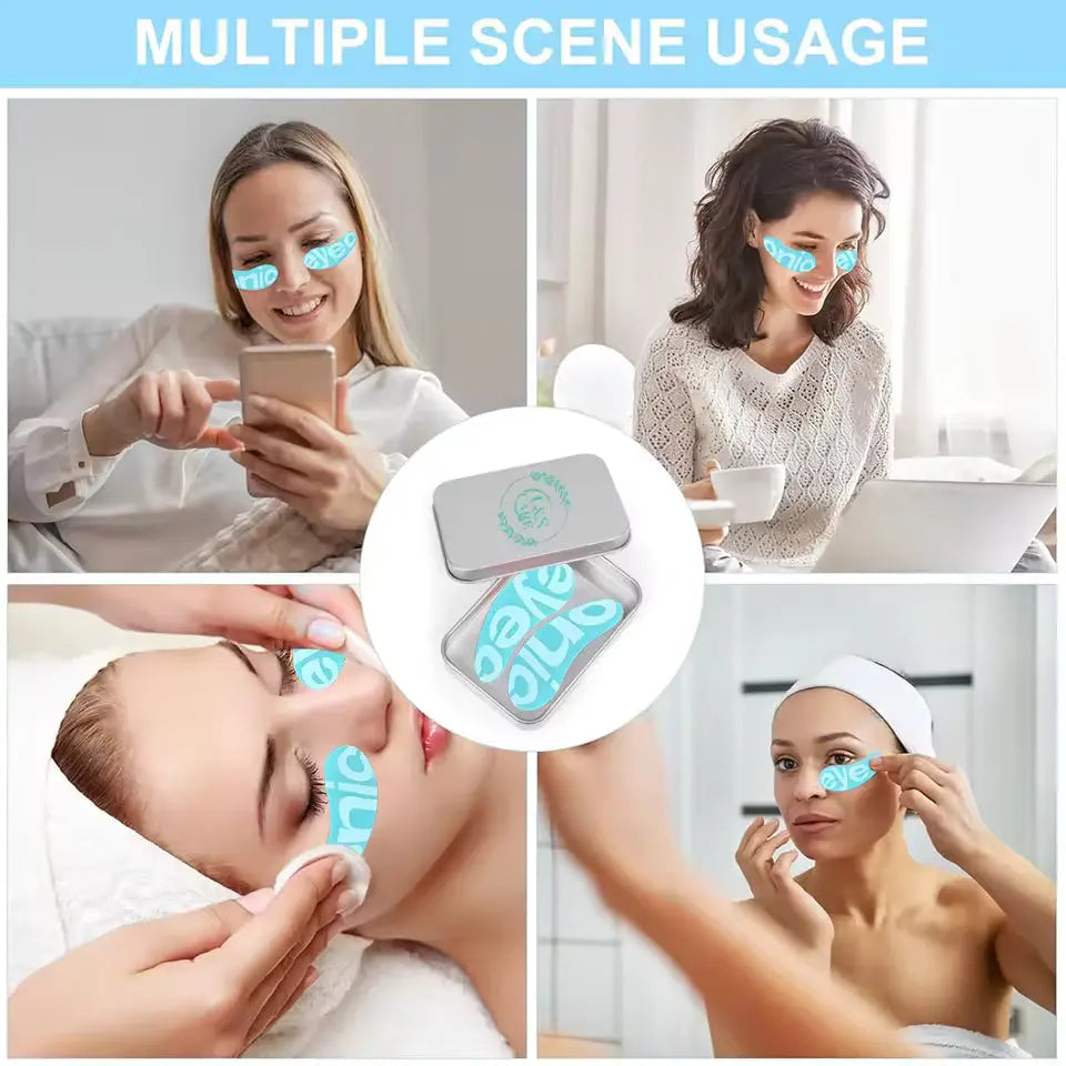 OEM Green Reusable Silicone Undereye Patches with Case | Little Cotton Little Cotton