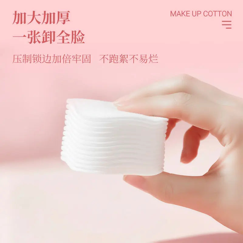 Salon-grade extra large 3-layer thick cotton pads for professional facial cleansing, manufactured by Little Cotton OEM factory.