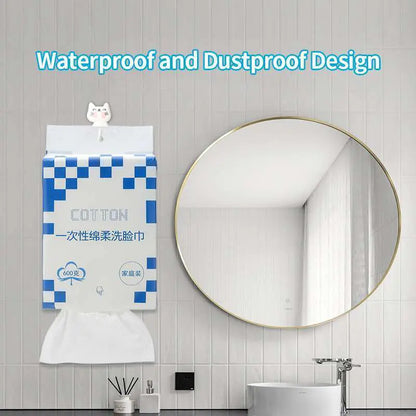 Space-saving hanging packaging design for disposable face tissue bulk orders