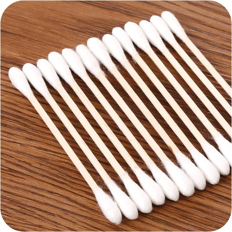 Eco-friendly Biodegradable Wooden Stick Cotton Swabs for Plastic-free Personal Care