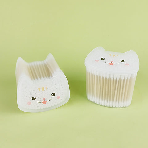 Eco-Friendly Bamboo Cotton Swabs (Spiral/Cat Ear Shape) – Biodegradable Gourd Tip Buds for Precision Makeup & Ear Cleaning (Wholesale)